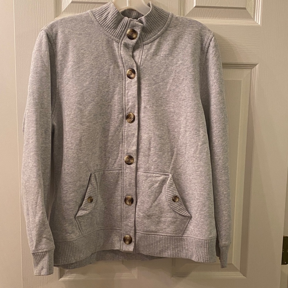 Karen Scott Gray Button-Up Women's Jacket